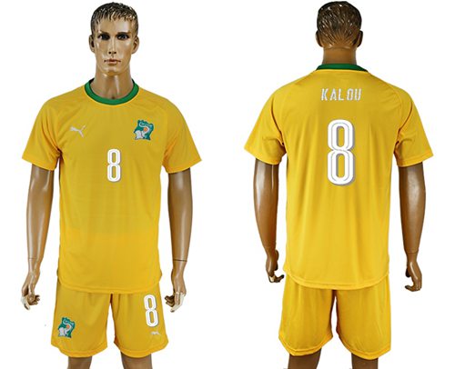 Cote d'lvoire #8 Kalou Home Soccer Country Jersey - Click Image to Close